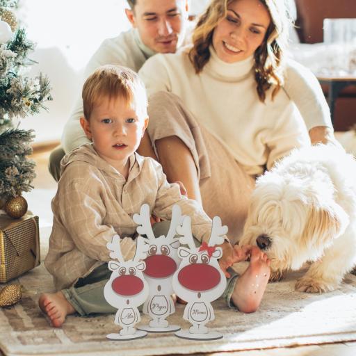 Familia de Renos Personalizada en Madera – Decoración de Navidad Única [3]