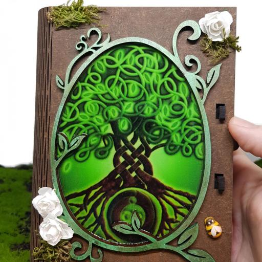 Caja con forma de libro árbol de la vida. Decorativa y practica. [2]