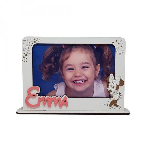 Marco de Fotos Personalizado con Nombre,  Mickey o Minnie, Regalo Bebé, Decoración Infantil, Foto 10x15 cm [2]