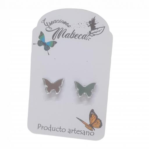 Pendientes mariposa de botón. Sencillos y elegantes a la vez para usar en cualquier momento. [2]