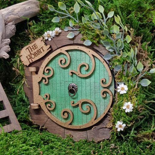 Puerta Hobbit, puerta hobbit que se abre, fantasía, de madera. Regalo para fans del señor de los anillos. [4]