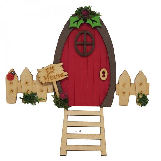 Puerta elfo navidad, decoración navideña, puerta mágica de hadas y duendes Producto artesanal