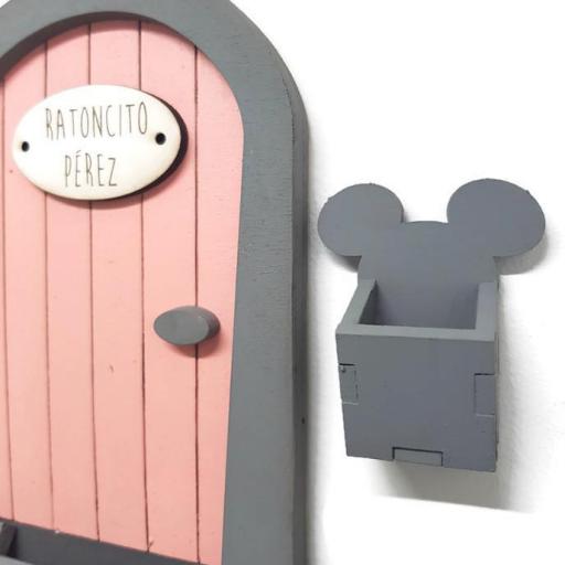 Puerta Ratoncito Pérez rosa personalizada o sin personalizar con escalera, buzón y cartas. Producto artesanal [2]