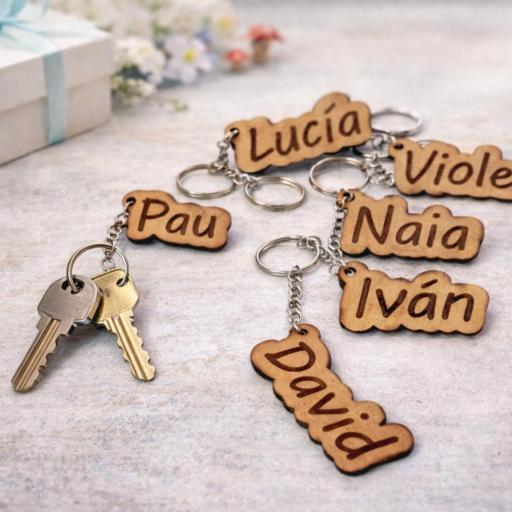Llavero Personalizado con Nombre. Detalle Original para Comunión, Cumpleaños, Bautizo, Bodas y Eventos Infantiles [1]