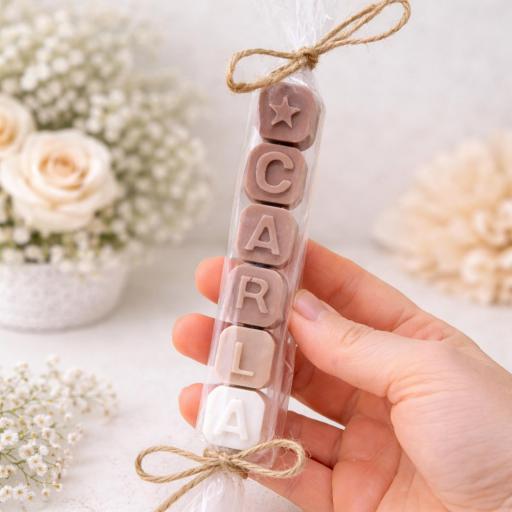 Jabón Personalizado con nombre para Bautizo, Comunión y Cumpleaños. Detalles Originales para Invitados [3]