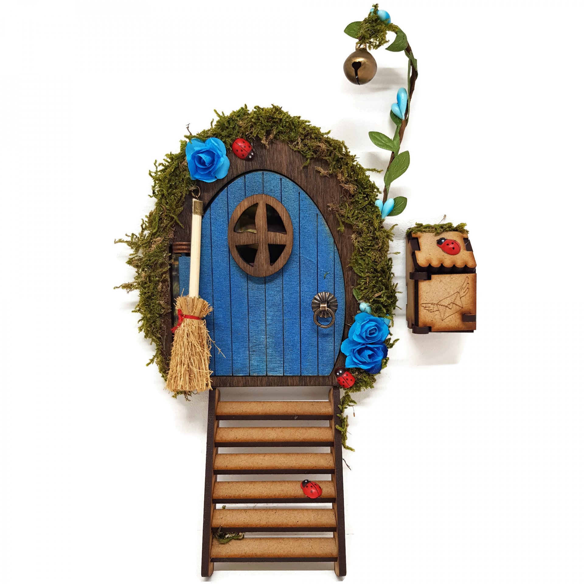 Muñecas Matryoshka De Madera Azul Dorado – Set De 7 Piezas Apilables Hechas A Mano – Cuento De Hadas Ruso – Regalo Artesanal Para Niños Y Coleccionistas