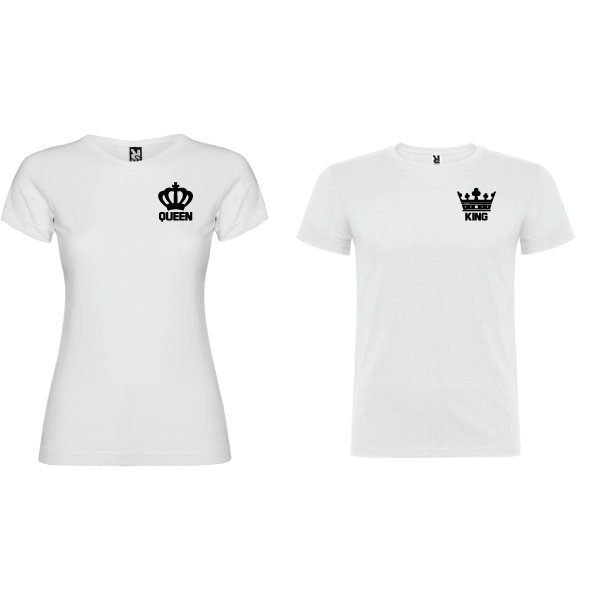 2 Camisetas original King Queen Blanco