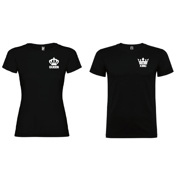 2 Camisetas original King Queen Negro