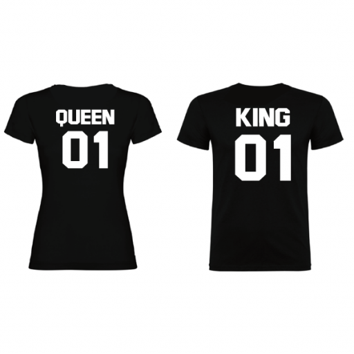 2 Camisetas original King Queen Negro [1]
