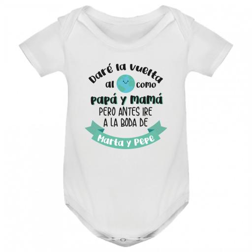 Body bebé personalizado daré la vuelta al mundo pero antes iré a...