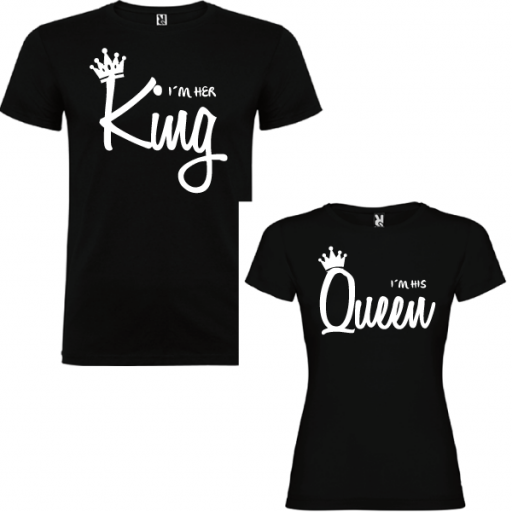 2 Camisetas I´m her KNG I´m his Queen