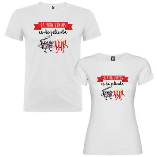 2 Camisetas La Vida Juntos es de Película Pareja [0]
