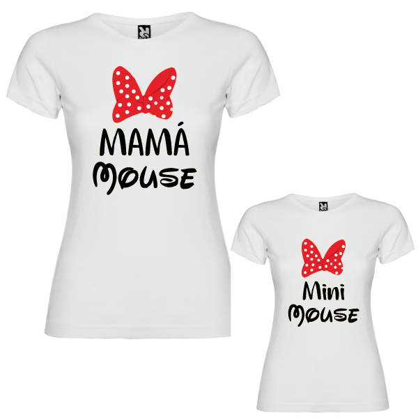 2 Camisetas Mama mouse y mini mouse
