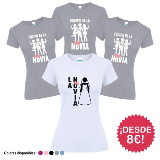 Camisetas Despedida Soltera Equipo de la Novia  ¡Desde 8€!
