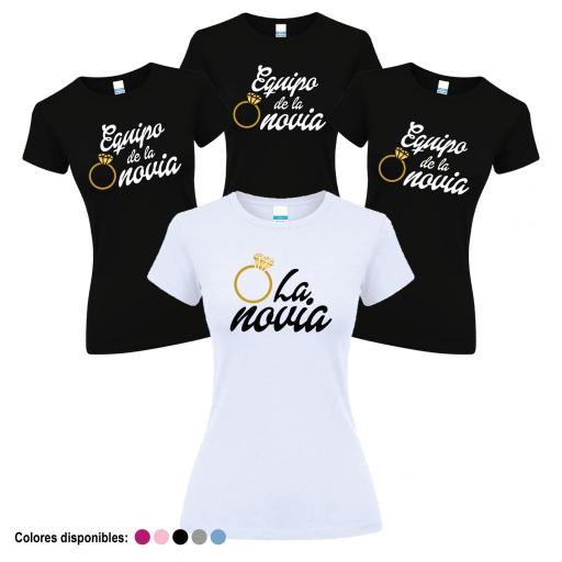 Camisetas Despedida Soltera Equipo de la Novia Anillo ¡Desde 8€!