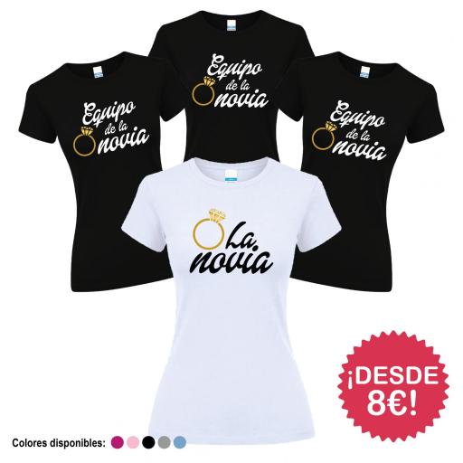 Camisetas Despedida Soltera  Equipo de la Novia Anillo ¡Desde 8€! [4]