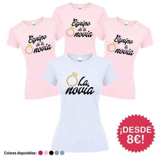 Camisetas Despedida Soltera  Equipo de la Novia Anillo ¡Desde 8€!
