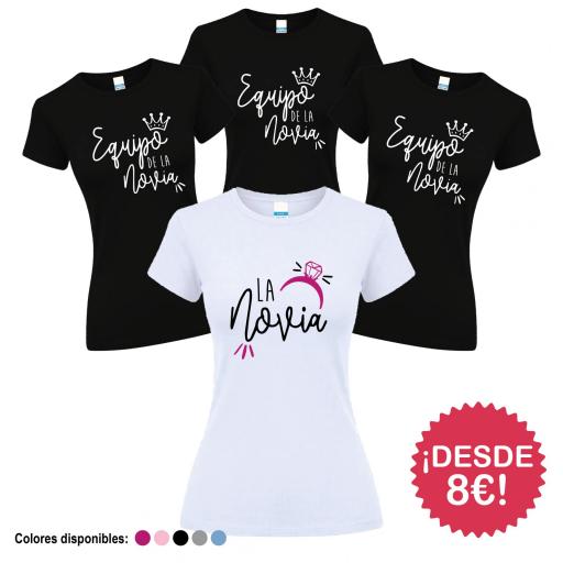 Camisetas Despedida Soltera Equipo de la Novia Anillo Dibujo  ¡Desde 8€! [4]