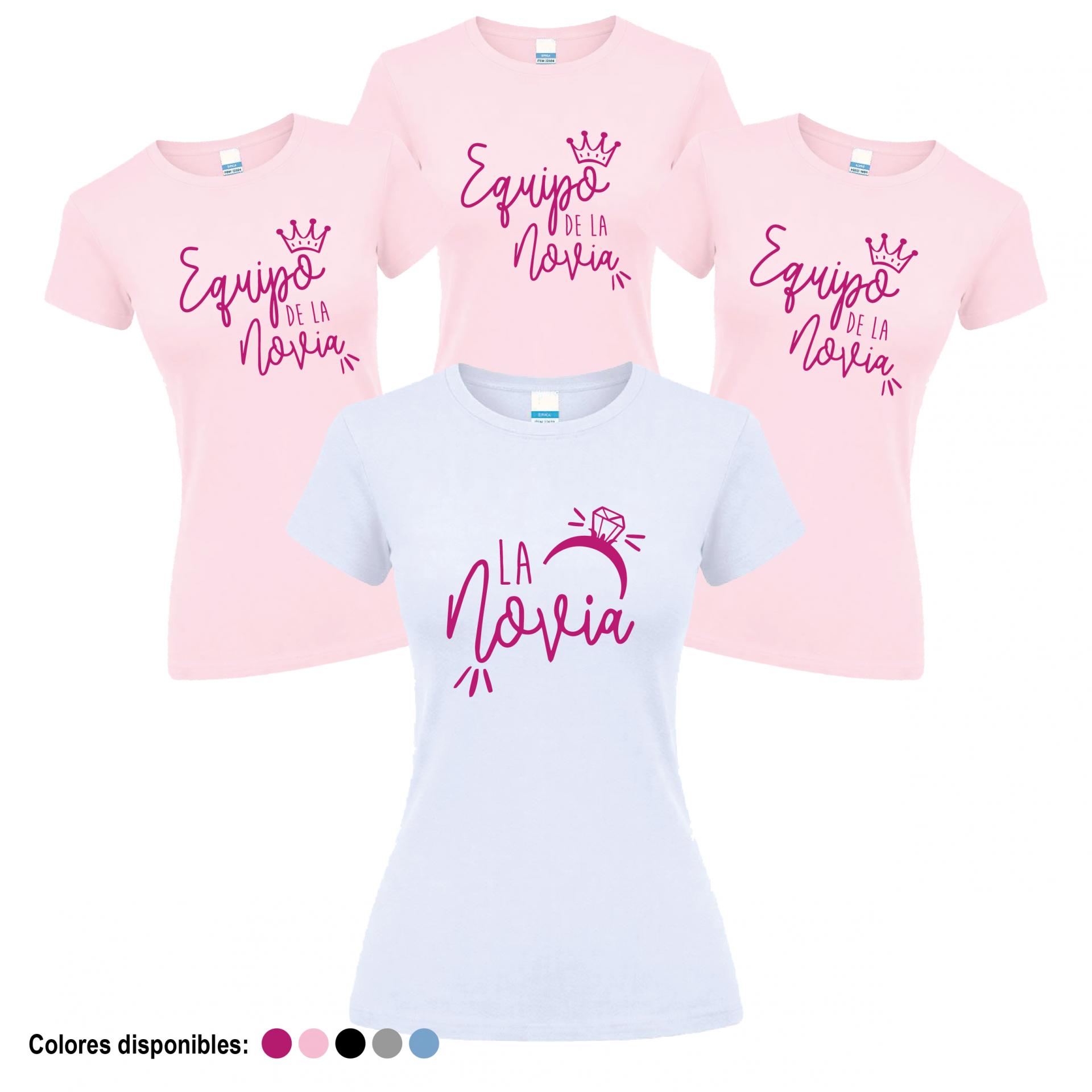 Camisetas Despedida Soltera Equipo de la Novia Anillo Dibujo ¡Desde 8€!