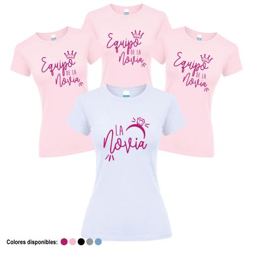 Camisetas Despedida Soltera Equipo de la Novia Anillo Dibujo ¡Desde 8€!