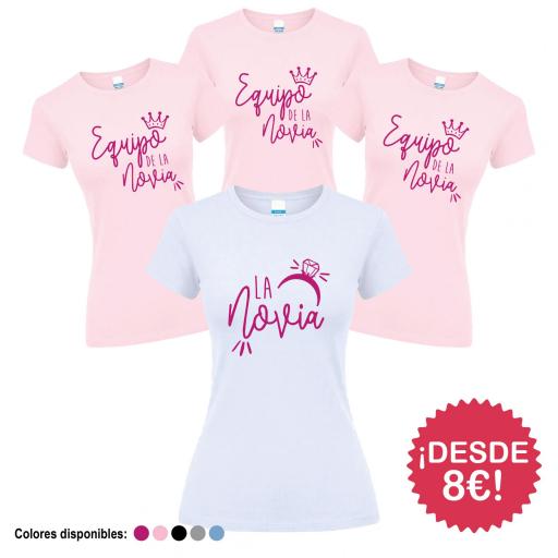 Camisetas Despedida Soltera Equipo de la Novia Anillo Dibujo  ¡Desde 8€! [2]