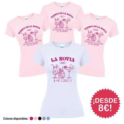 Camisetas Despedida Soltera Equipo de la Novia Copas ¡Desde 8€! [3]