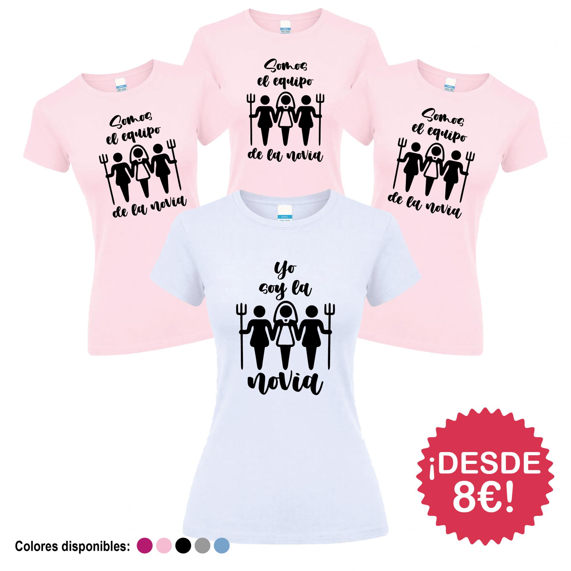 Camisetas Despedida Soltera Equipo de la Novia Diablas ¡Desde 8€!