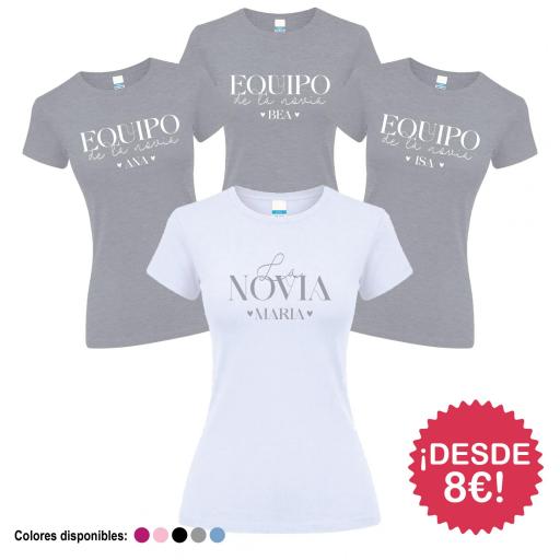 Camisetas Despedida Soltera Equipo de la Novia con Nombre 2 ¡Desde 8€! [2]