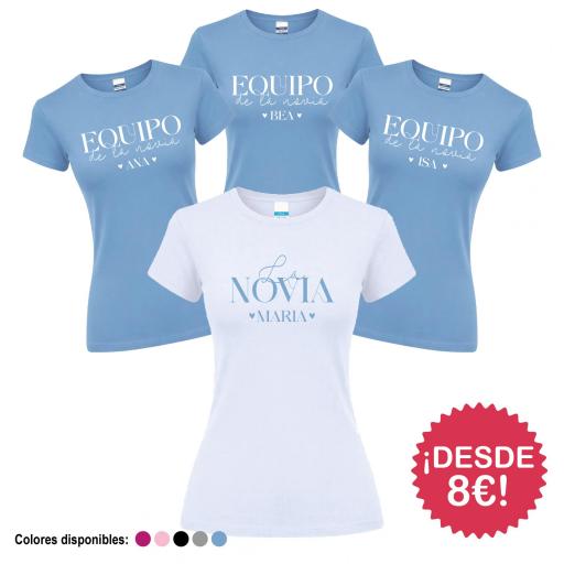 Camisetas Despedida Soltera Equipo de la Novia con Nombre 2 ¡Desde 8€! [3]