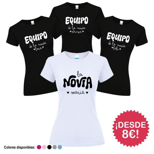 Camisetas Despedida Soltera Equipo de la Novia con Nombre ¡Desde 8€! [4]