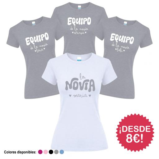 Camisetas Despedida Soltera Equipo de la Novia con Nombre ¡Desde 8€! [1]