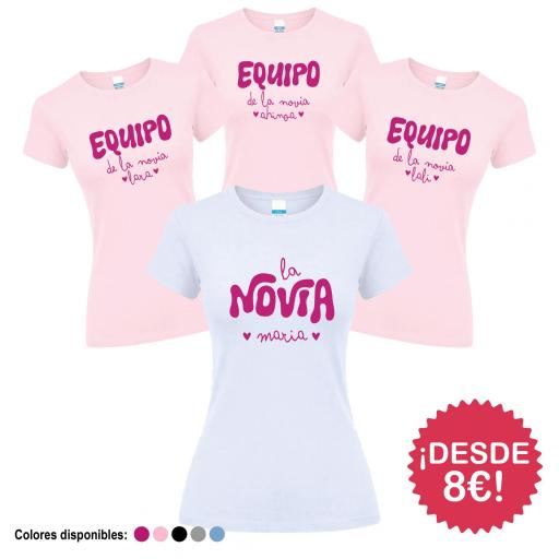 Camisetas Despedida Soltera Equipo de la Novia con Nombre ¡Desde 8€! [3]
