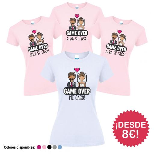 Camisetas Despedida Soltera GAME OVER ¡Desde 8€! [2]