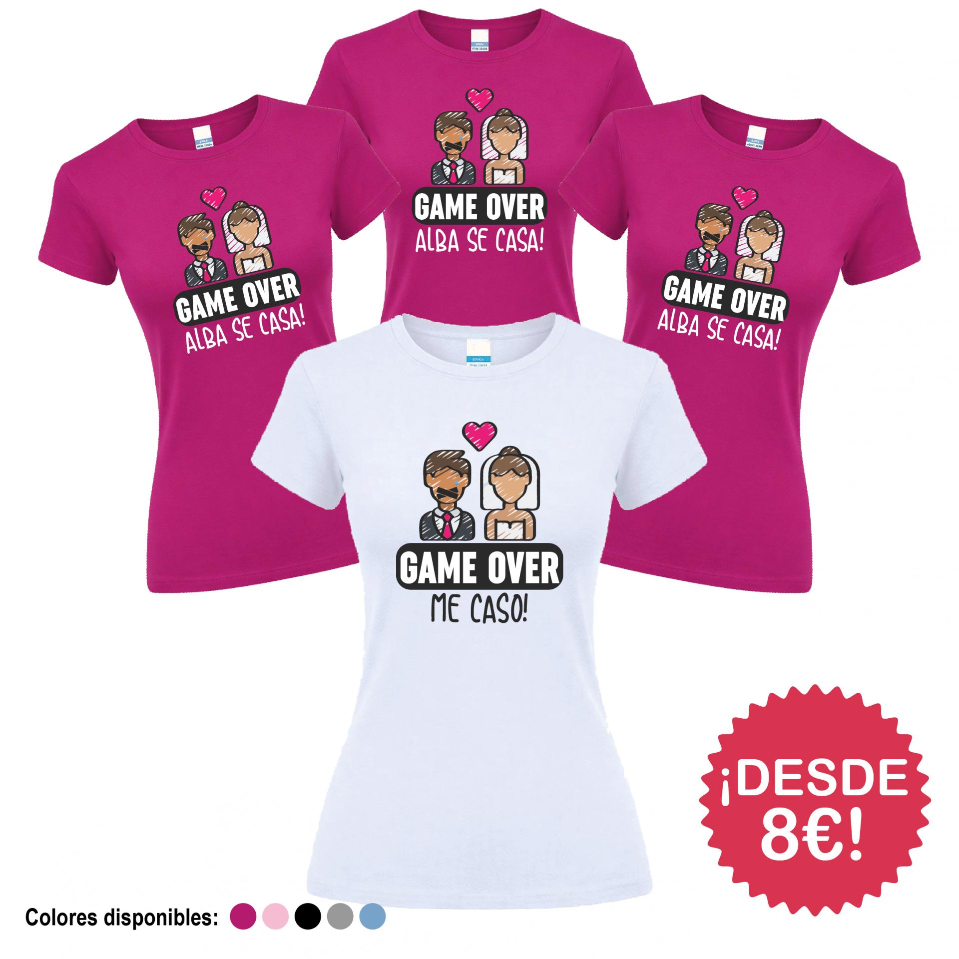 Camisetas Despedida Soltera GAME OVER ¡Desde 8€!