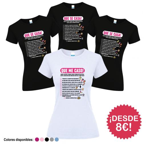 Camisetas Despedida Soltera Lista de Misiones ¡Desde 8€! [4]