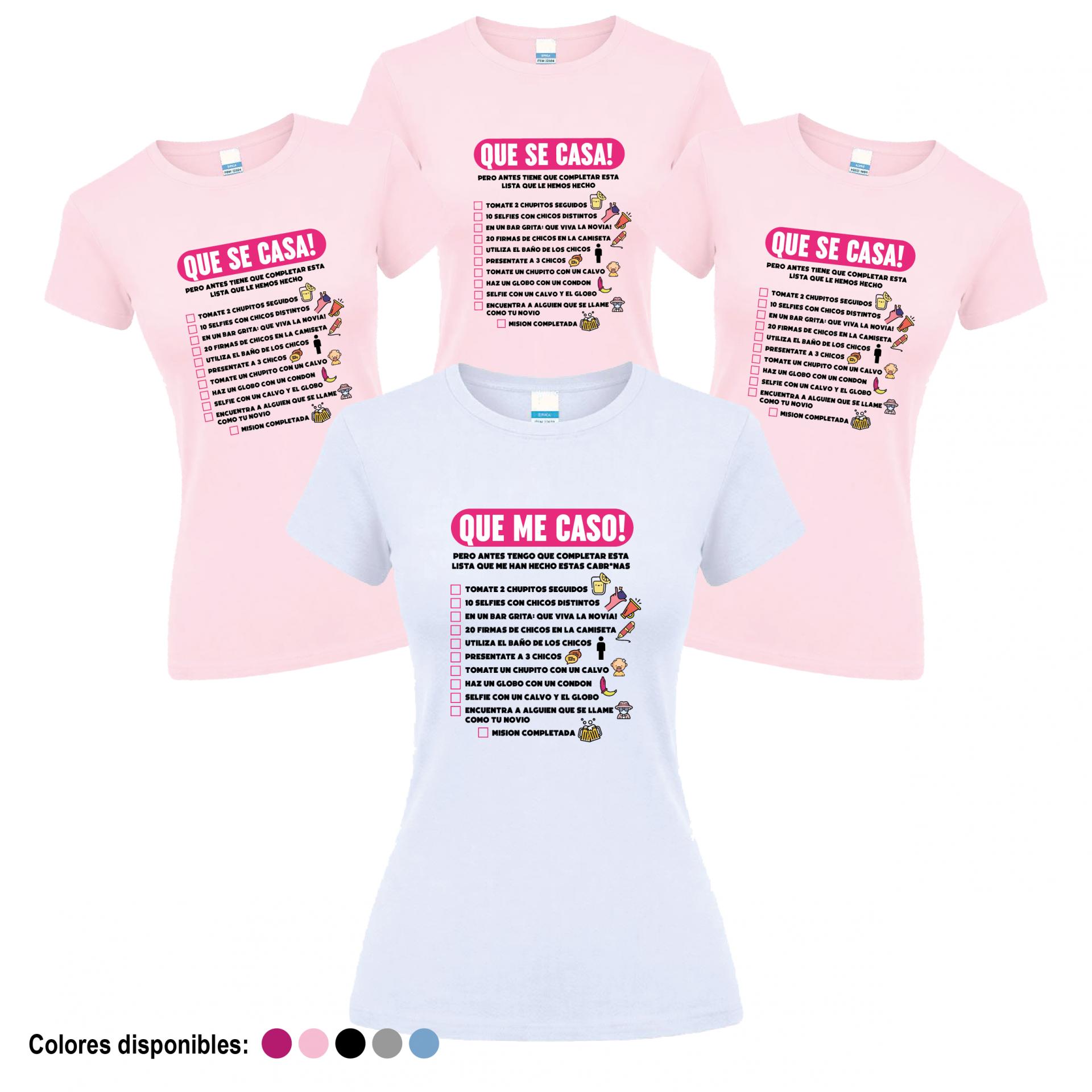 Camisetas Despedida Soltera Lista de Misiones ¡Desde 8€!