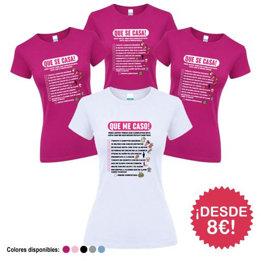 Camisetas Despedida Soltera Lista de Misiones ¡Desde 8€!