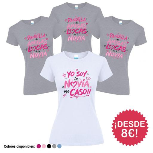 Camisetas Despedida Soltera Pandilla de Amigas Locas de la Novia ¡Desde 8€! [3]