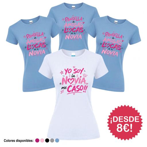 Camisetas Despedida Soltera Pandilla de Amigas Locas de la Novia ¡Desde 8€! [2]