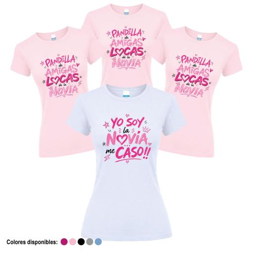 Camisetas Despedida Soltera Pandilla de Amigas Locas de la Novia ¡Desde 8€! [4]