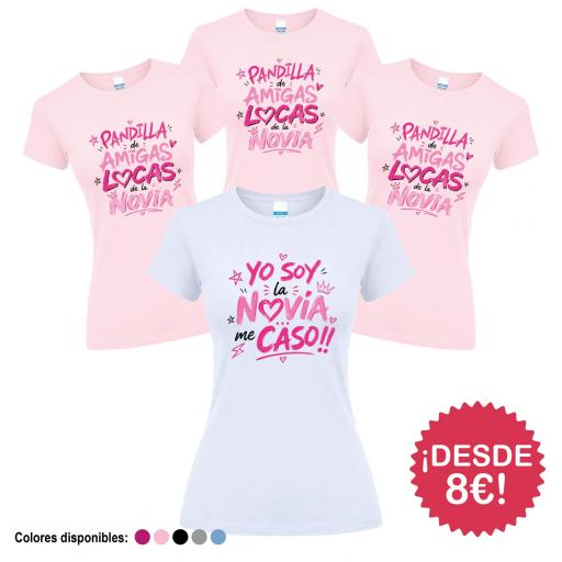 Camisetas Despedida Soltera Pandilla de Amigas Locas de la Novia ¡Desde 8€!