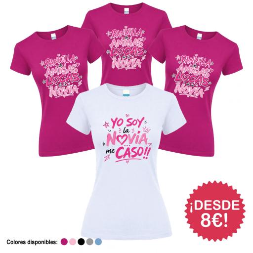 Camisetas Despedida Soltera Pandilla de Amigas Locas de la Novia ¡Desde 8€! [1]