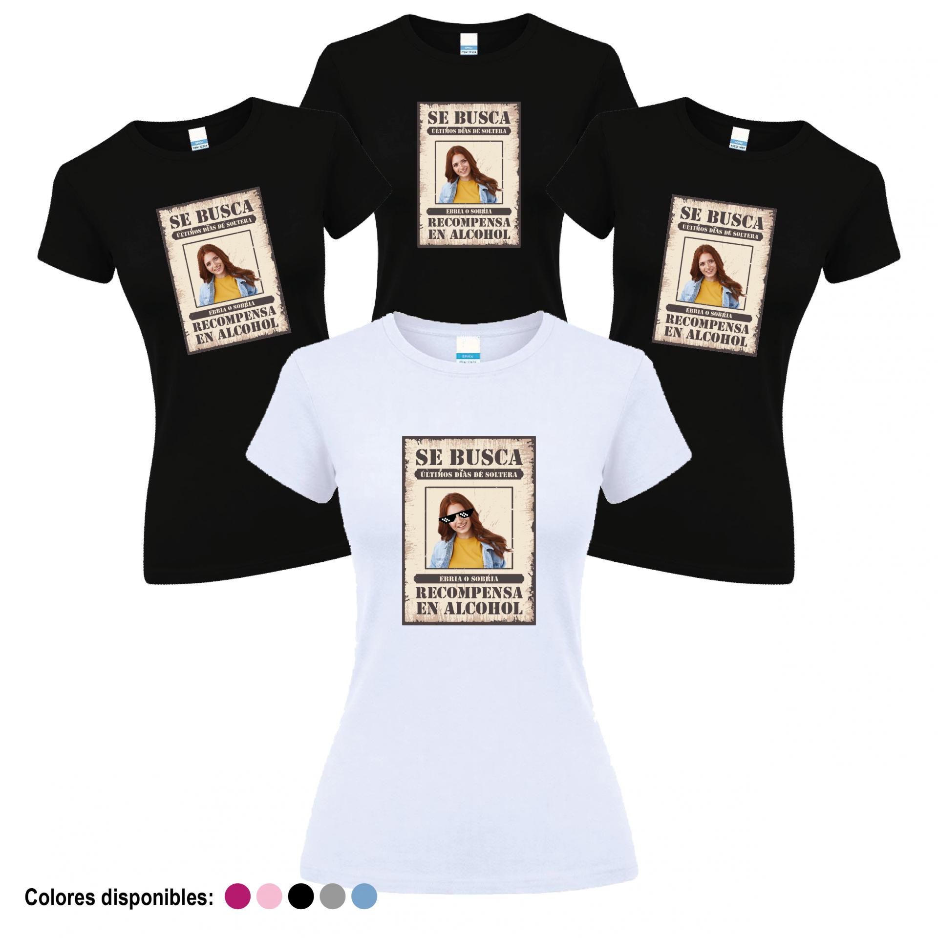 Camisetas Despedida Soltera Se Busca Novia con Foto ¡Desde 8€!