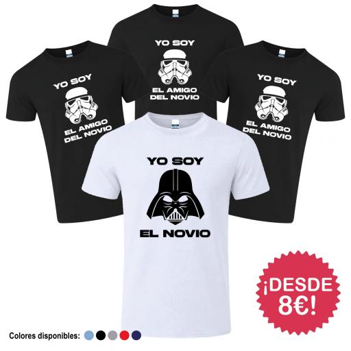 Camisetas Despedida de Soltero Amigos del Novio Star Warss Mascara ¡Desde 8€! [3]