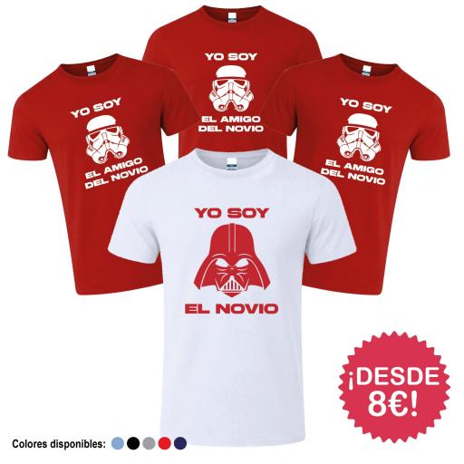 Camisetas Despedida de Soltero Amigos del Novio Star Warss Mascara ¡Desde 8€! [2]