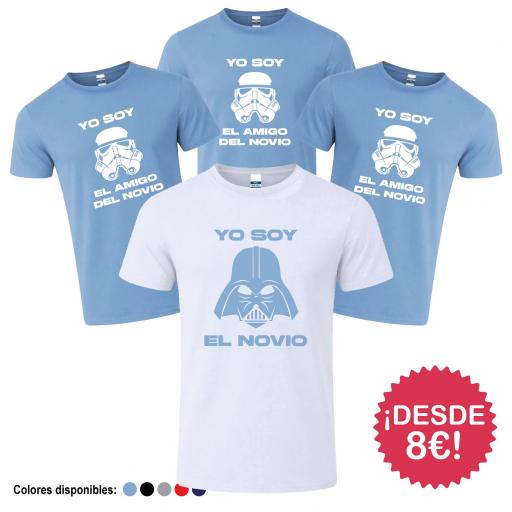 Camisetas Despedida de Soltero Amigos del Novio Star Warss Mascara ¡Desde 8€! [1]