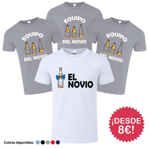 Camisetas Despedida de Soltero Equipo del Novio Cervezas ¡Desde 8€! [2]