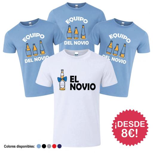 Camisetas Despedida de Soltero Equipo del Novio Cervezas ¡Desde 8€! [1]