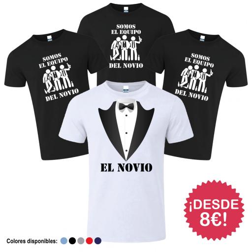 Camisetas Despedida de Soltero Equipo del Novio Corbata y Cervezas ¡Desde 8€!