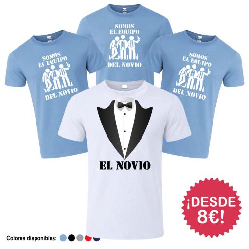 Camisetas Despedida de Soltero Equipo del Novio Corbata y Cervezas ¡Desde 8€! [1]